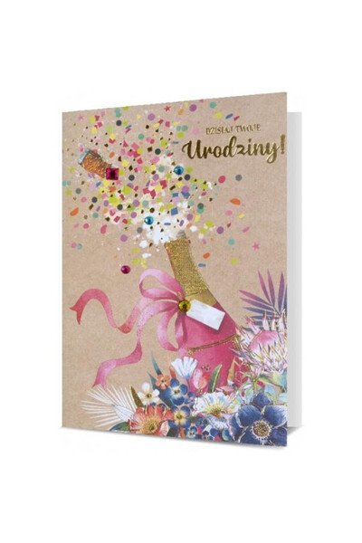 Pan Dragon Felicitare B6 cu plic, design festiv cu confetti si flori, Multico...