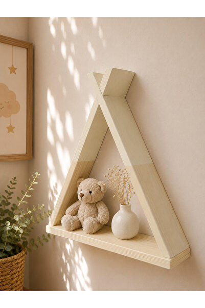 LunaLoveWood Montessori Ahşap Tipi Duvar Rafı - Çocuk & Bebek Odası Dekoratif...