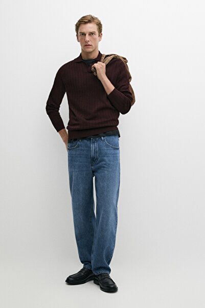 Massimo Dutti %100 pamuklu polo yaka triko kazak