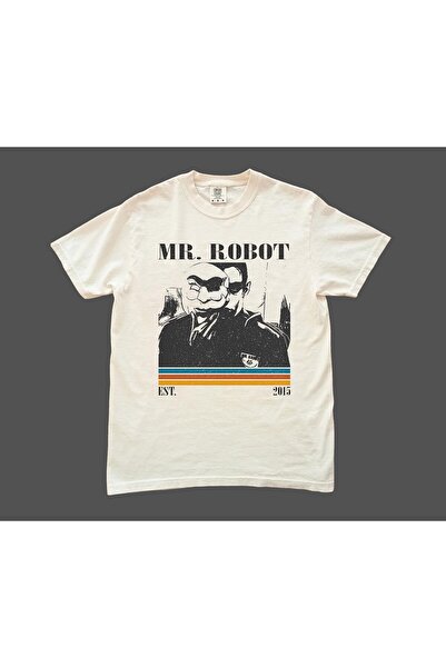 Grafftee Clothing تي شيرت كبير الحجم مطبوع عليه Mr Robot للجنسين