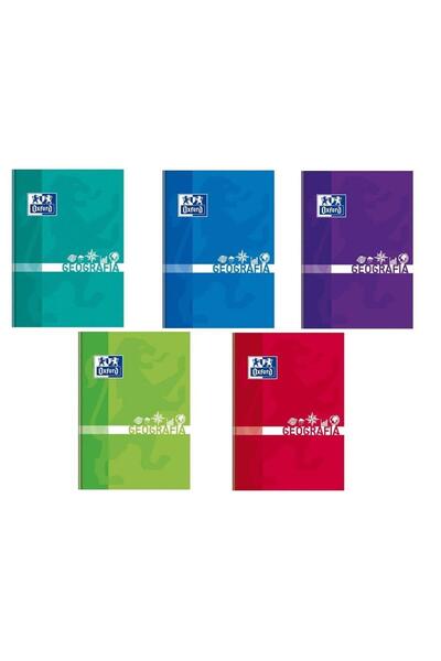 Oxford Set 5 caiete A5, Oxford, Hartie, 80 pagini, Multicolor