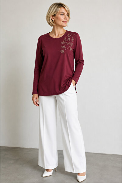 bihan store Women's Shoulder Beaded Embroidered Long Sleeve Blouse Y26-2154 -...