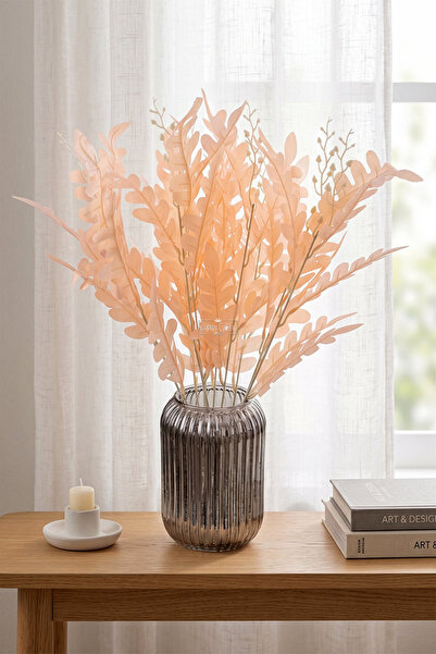 Yapay Çiçek Deposu Yapay Pastel Yaprak Eğrelti Demeti 55 cm Şeftali