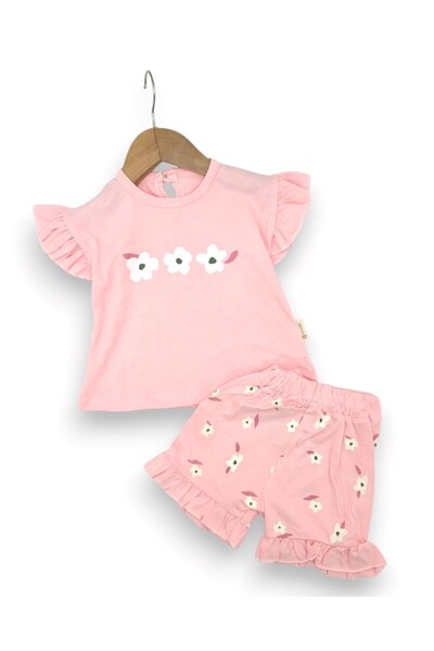 Egelite Baby Girl Summer Floral Printed 6-9-12-18-24 Months Shorts and T-Shir...