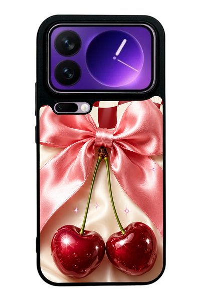Spoyi حافظة هاتف Xiaomi 17 Pro بتصميم Cherry Picnic Bow لامعة