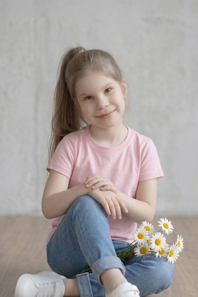 KİAGU Powder Short Sleeve Basic T-Shirt - Non-Sweating Flexible Fabric Cotton Seasonal Powder Short Sleeve Girls' Tshirt