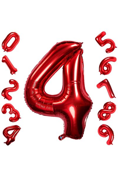 Baloane Vesele Balon Cifra 4 Rosu CFR12-4