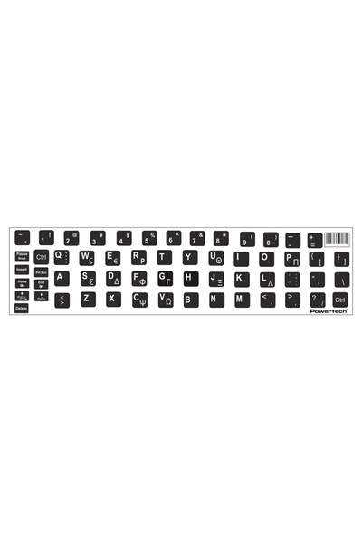 NO BRAND POWERTECH αυτοκόλλητα πληκτρολογίου PT-1419 με ελληνικούς & αγγλικού...