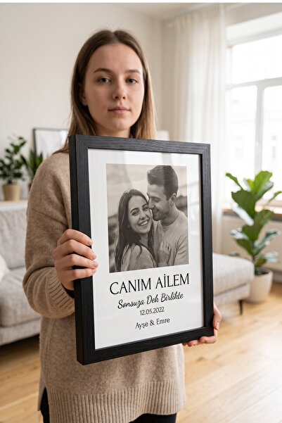 ÇELİKLER HEDİYE Kişiye Özel Aile Fotoğraf Çerçevesi Anlamlı Hatıra Hediyesi D...
