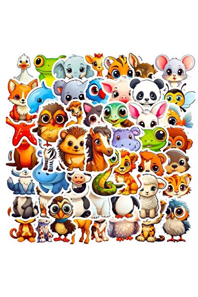 OEM Stickere animale cu ochi mari, impermeabile, 50 buc