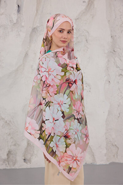 Mira İpek Sunshine Series Patterned Cotton Soft Shawl Women's Colorful Shawl
