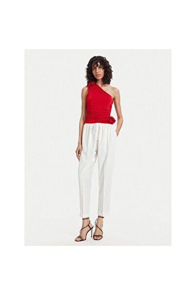 Access Fashion Γυναικεία Υφασμάτινα Παντελόνια 63-5101 Λευκό