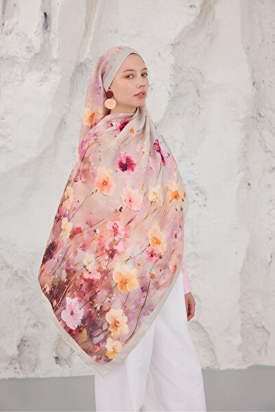 Mira İpek Sunshine Series Patterned Cotton Soft Shawl Women's Colorful Shawl