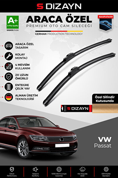 S Dizayn S-Dizayn VW Passat B8 Ön Cam Silecek Seti 2015-2024 Premium Araca Öz...