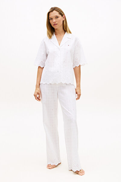 Tommy Hilfiger Women's White Embroidered White Trousers