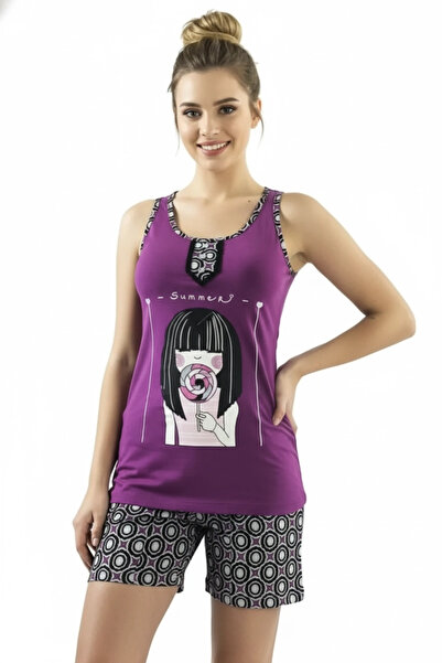 ALFA AKSESUAR 03 Printed Shorts Suit for Women Code 4008