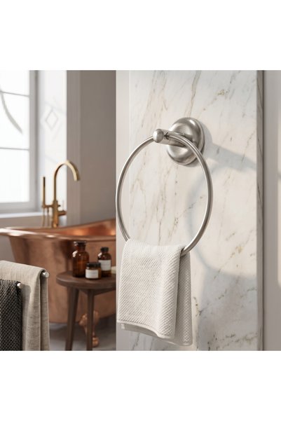 EMPA METAL Classic Series Chrome Stainless Steel Set of 4 Wc Paper Holder Round Towel Holder Brush Holder Soap Holder