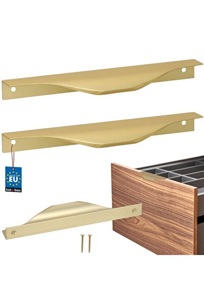 KOTARBAU Mâner de mobilă modern tip  "Edge " din aluminiu auriu mat 160/180 M...
