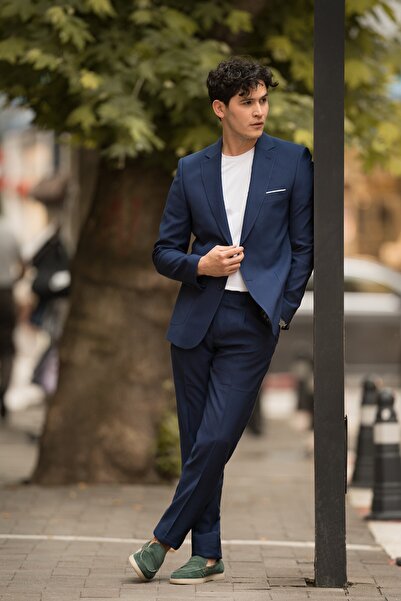 APARTRO Slimfit Mono Collar Half Lined 6 Drop Double Slit Modal Suit