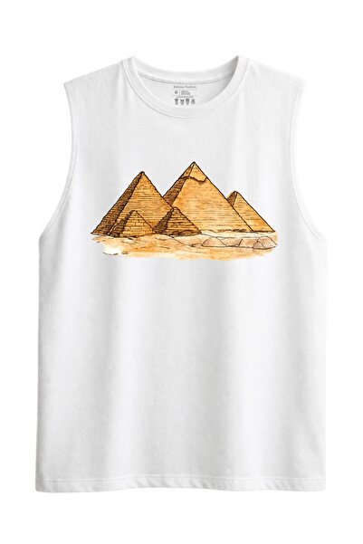 Rabona Fashion Egyptian Pyramids Illustration Tank Top