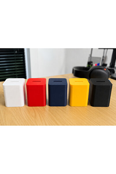 MYE TEKNOLOJİ Decorative Square Piggy Bank – Money Saving Box with Lid for Ki...