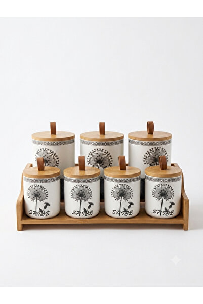 Binshihon Home Kitchen Organizer Set Integrated Spice Box Set with Wooden Bas...