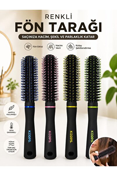 kumkumticaret Tarak Round Blow Dry Comb Heat Resistant Hair Styling Comb Volu...