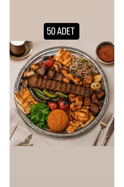 Layla Copper Otantik Meze Sunum Tabağı Tepsisi Kebap Tabağı Servis Tabağı Kro...