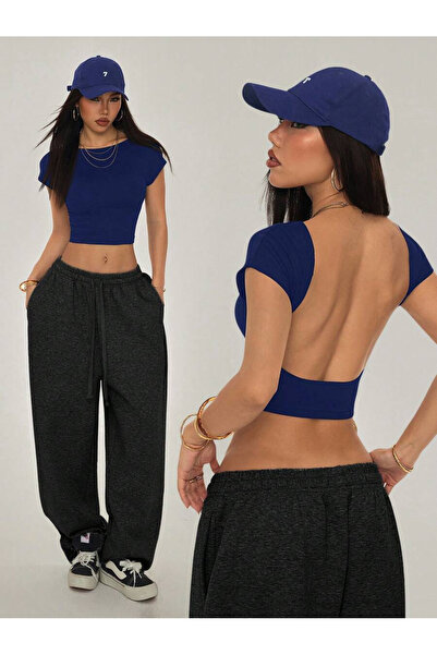 PALPİTO Women's Backless Crop Body