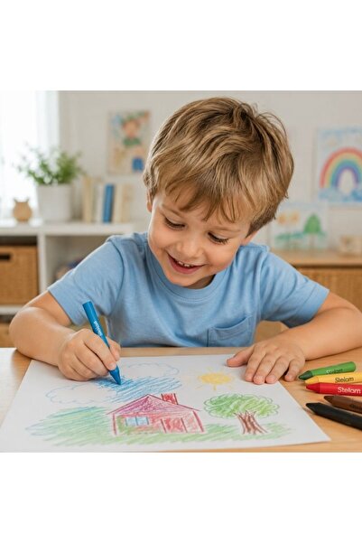 idei Set 15 Creioane Crayon cu Miez Moale de Calitate , Netoxice cu Acoperire...