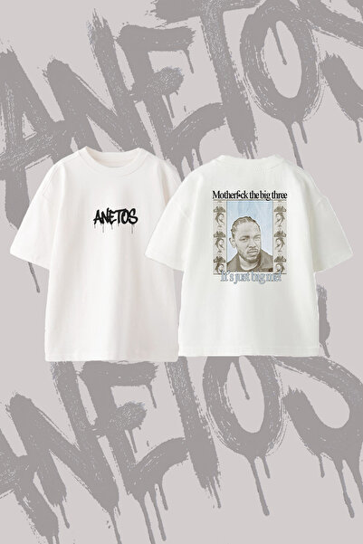 Anetos Kendrick Lamar_1 Design Back Printed Cotton White Oversize T-Shirt