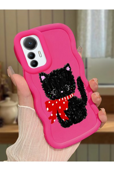 Hontinga Mi 12 Lite Compatible Case Camera Protector Red Silicone Couple Phon...