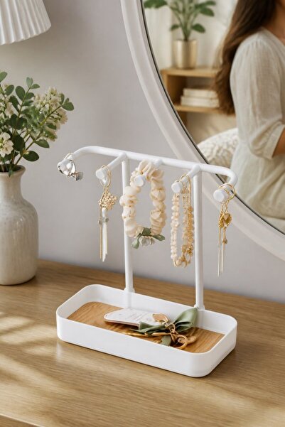 Generic 1 Wooden Multifunction Jewelry Organizer Stand Necklace Earring Ring ...