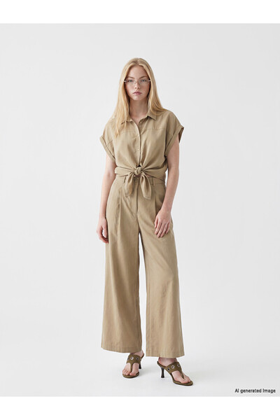 LC Waikiki Pantaloni de damă din amestec modal, plisați