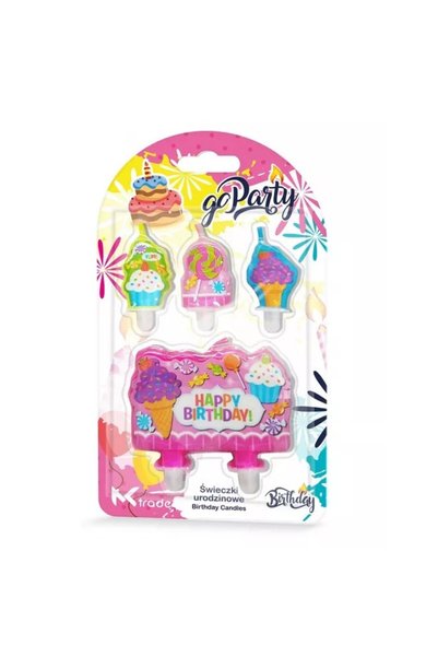 GoParty Lumanari aniversare, 8 x 5 x 0,7 cm/4x2,5x0,7 cm, Multicolor