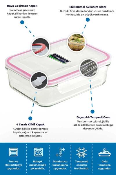Glasslock Rectangular Glass Storage Container 2000 ml