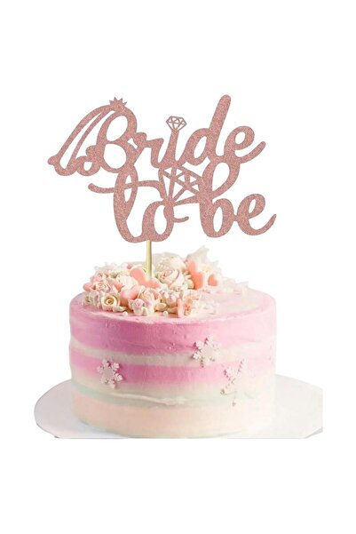 OEM Toper pentru tort, bride to be, roz cu sclipici