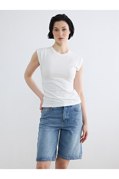 LC Waikiki Crew Neck Ruched Blouse