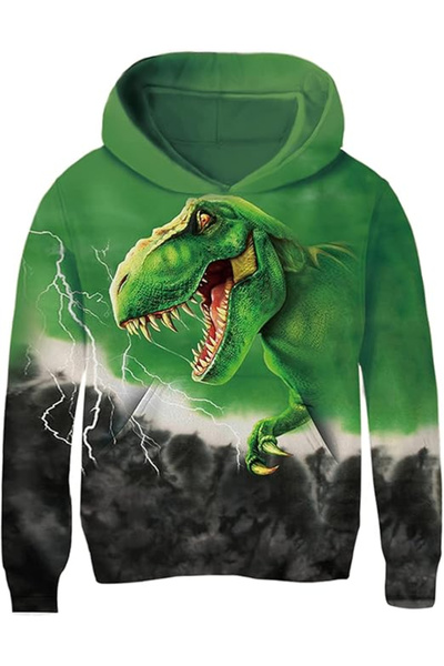 OEM Hanorac pentru copii AIDEAONE cu glugă și imprimeu 3D Dinozaur Jr2, căptu...