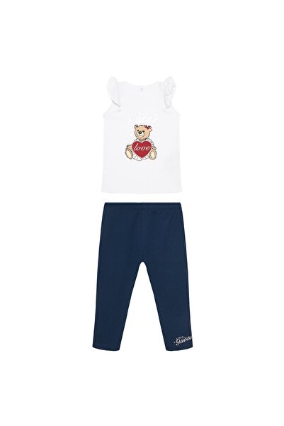 Guess Set tricou și colanți pentru fete A6RG02KA6W4 Alb