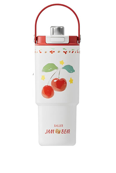 DILLER 880ml Cute Patterned Tumbler With/Without Straw Stainless Steel Thermo...