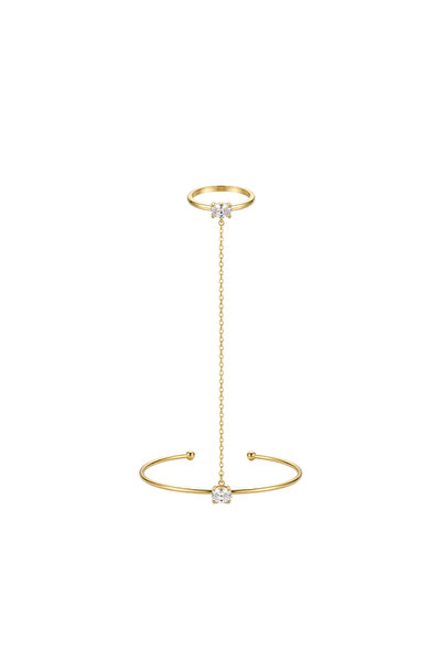 Charmist Steel Oval Stone Clamp Şahmeran Gold