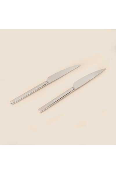 Lugga Nature 2-Piece Dessert Knife - Platinum