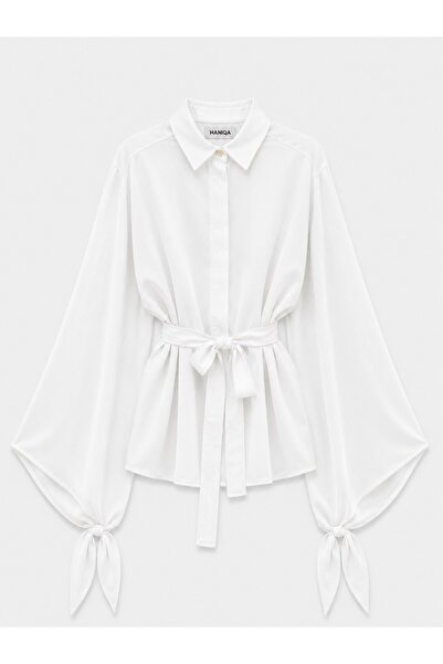 HANIQA Long Sleeve Shirt with Ribbon Detail and Buttons