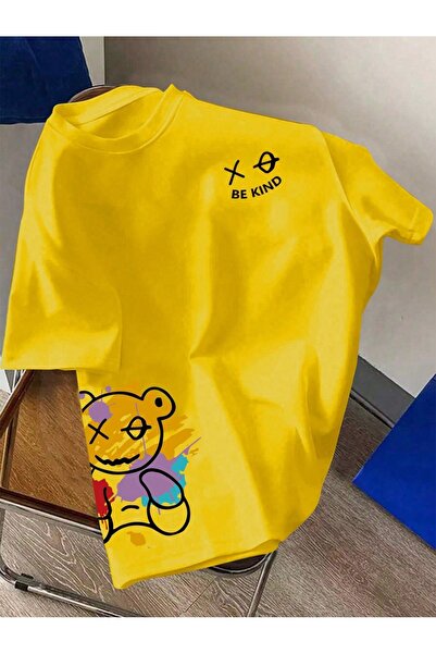 classy moda Unisex Colorful Oversize Printed T-Shirt Streetwear Comfortable F...