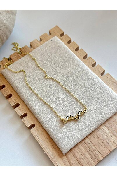 ANKA JEWELLRY Women's Stainless Steel Gold Color Mineli Snake Figure Necklace