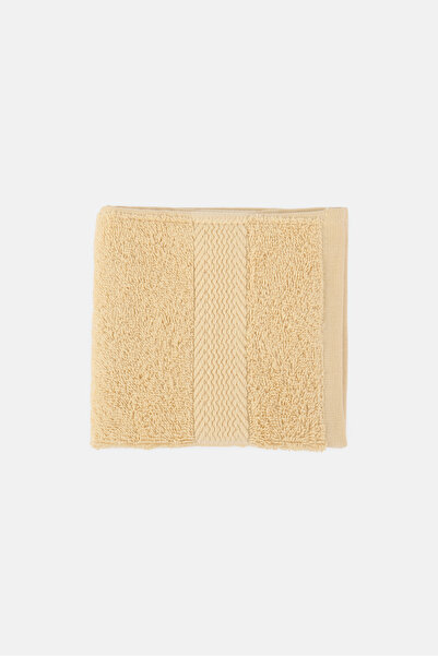 COTTON HOME Textured Face Towel, Beige