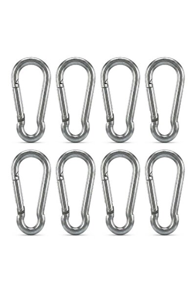 Duravel 8Pcs 5.3 Inches Galvanized Steel Carabiner Clips, Silver, Spring Snap...