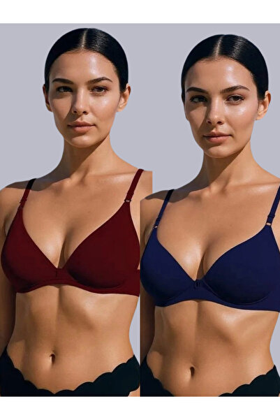 Eden By Styli Pack of 2 - Non-Padded Non Wired Cotton Blend T-Shirt Bra