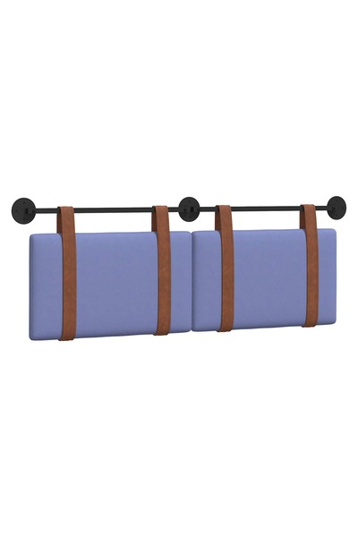 vidaxl Cap de pat suspendat Albastru Jeans 130 x 55 x 5 cm PU antic
